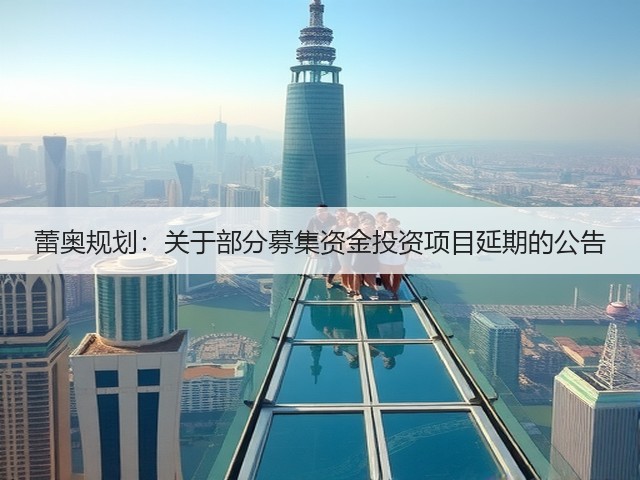 蕾奥规划:关于部分募集资金投资项目延期的公告(图2) 蕾奥规划:关于部分募集资金投资项目延期的公告(图2)