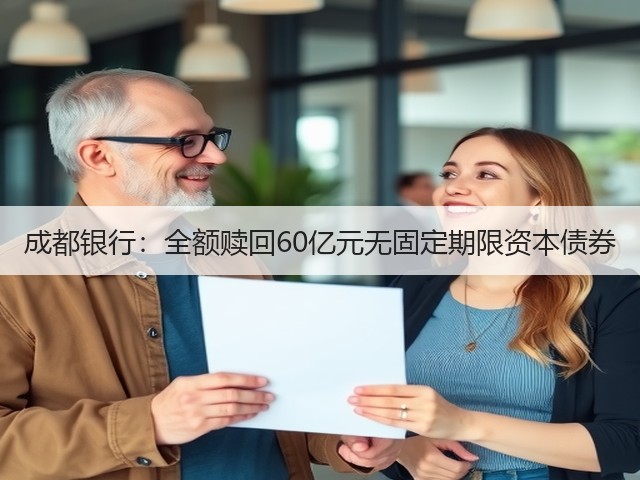 成都银行:全额赎回60亿元无固定期限资本债券(图1) 成都银行:全额赎回60亿元无固定期限资本债券(图1)
