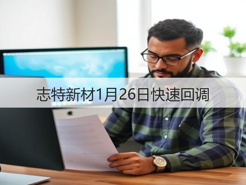志特新材1月26日快速回调