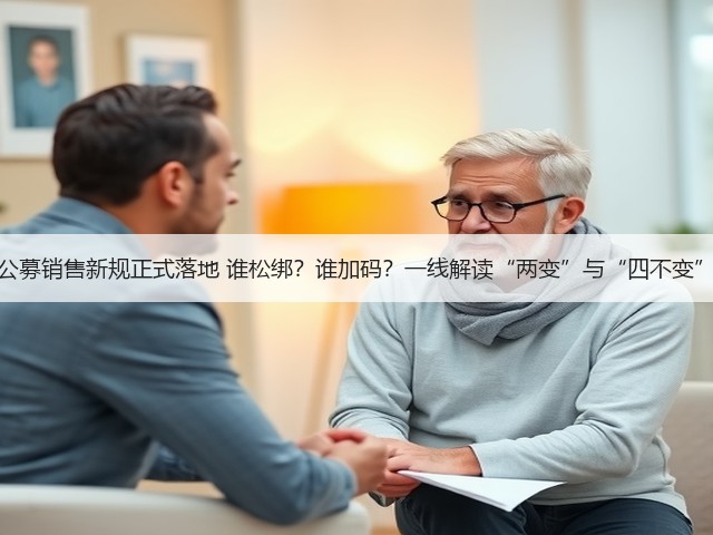 公募销售新规正式落地 谁松绑？谁加码？一线解读“两变”与“四不变”(图1)