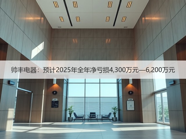 帅丰电器:预计2025年全年净亏损4,300万元—6,200万元(图1) 帅丰电器:预计2025年全年净亏损4,300万元—6,200万元(图1)