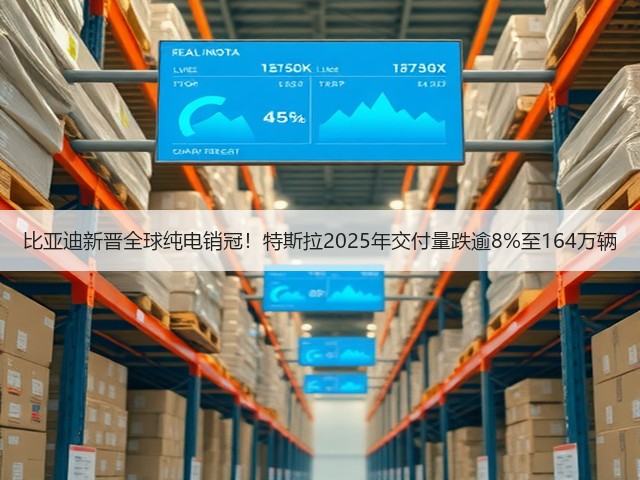 比亚迪新晋全球纯电销冠！特斯拉2025年交付量跌逾8%至164万辆(图2)