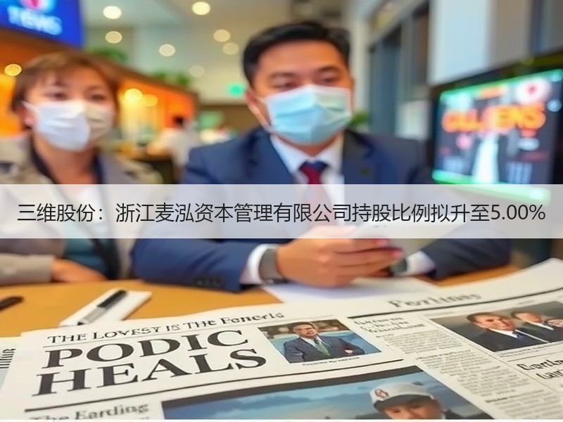 三维股份：浙江麦泓资本管理有限公司持股比例拟升至5.00%