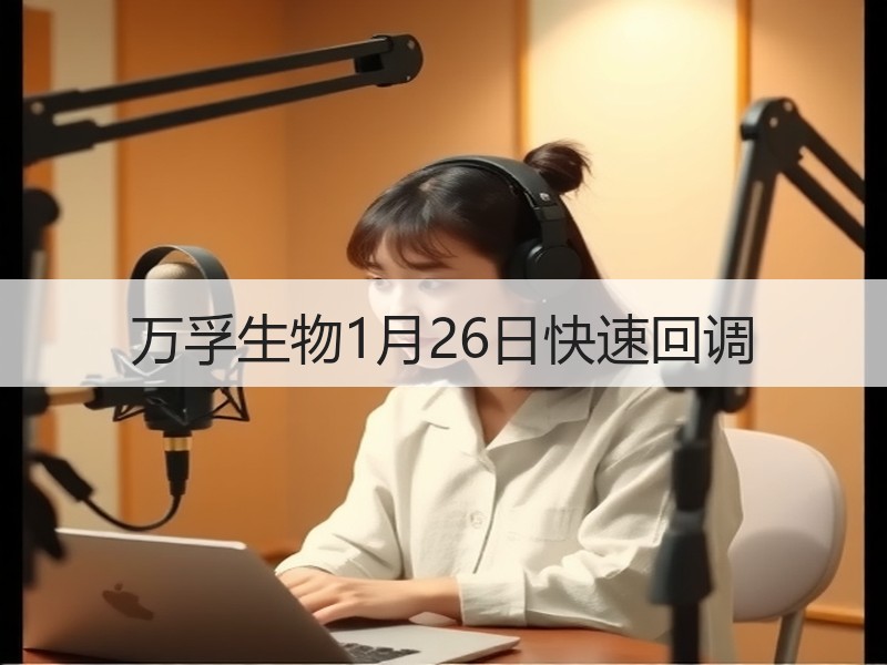 万孚生物1月26日快速回调
