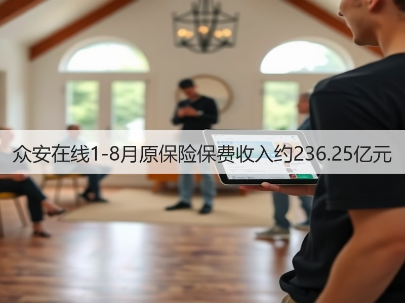 众安在线1-8月原保险保费收入约236.25亿元