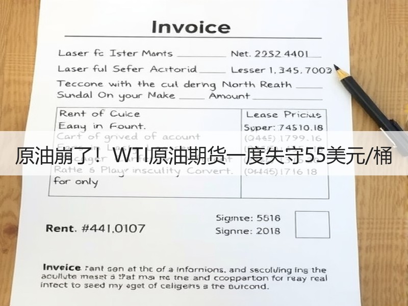 原油崩了！WTI原油期货一度失守55美元/桶