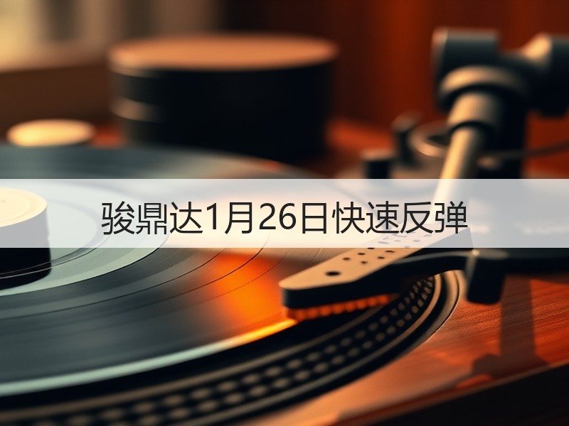 骏鼎达1月26日快速反弹