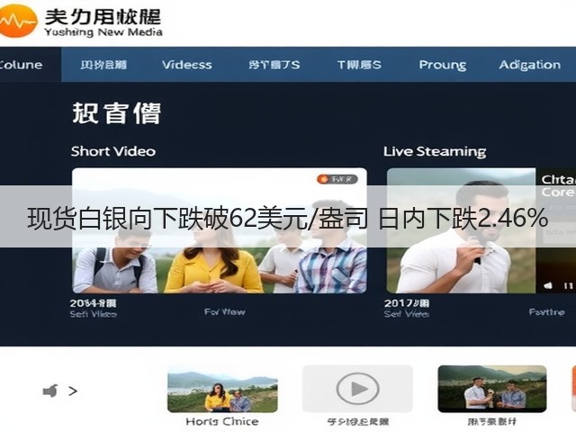 现货白银向下跌破62美元/盎司 日内下跌2.46%(图1)