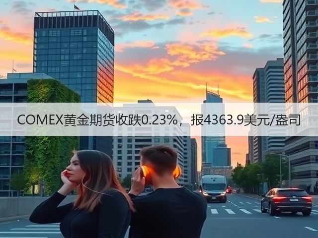 COMEX黄金期货收跌0.23%，报4363.9美元/盎司(图1)