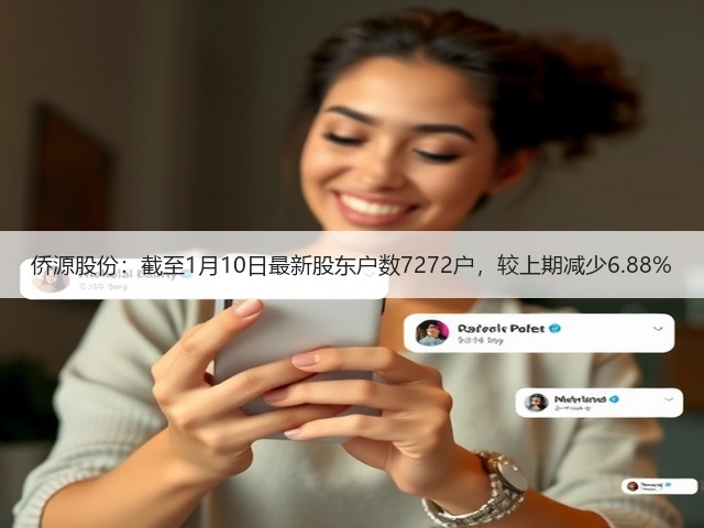 侨源股份:截至1月10日最新股东户数7272户,较上期减少6.88%(图1) 侨源股份:截至1月10日最新股东户数7272户,较上期减少6.88%(图1)