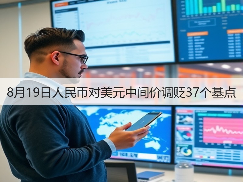 8月19日人民币对美元中间价调贬37个基点