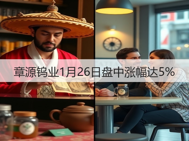 章源钨业1月26日盘中涨幅达5%