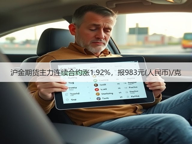 沪金期货主力连续合约涨1.92%，报983元(人民币)/克(图1)