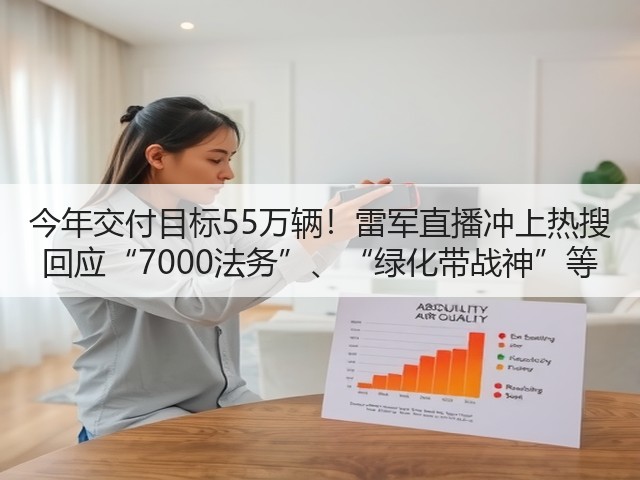 今年交付目标55万辆!雷军直播冲上热搜 回应“7000法务”、“绿化带战神”等(图2) 今年交付目标55万辆!雷军直播冲上热搜 回应“7000法务”、“绿化带战神”等(图2)