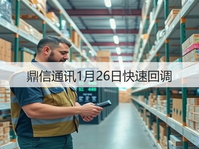 鼎信通讯1月26日快速回调(图1) 鼎信通讯1月26日快速回调(图1)