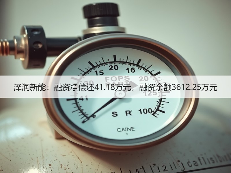 泽润新能：融资净偿还41.18万元，融资余额3612.25万元