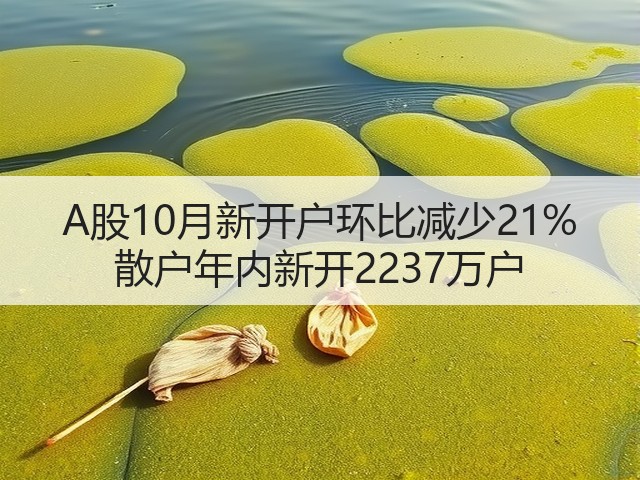 A股10月新开户环比减少21% 散户年内新开2237万户(图1) A股10月新开户环比减少21% 散户年内新开2237万户(图1)