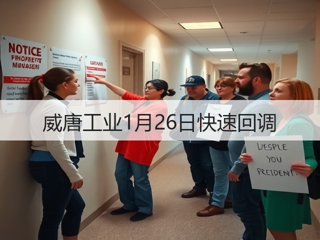 威唐工业1月26日快速回调(图1) 威唐工业1月26日快速回调(图1)