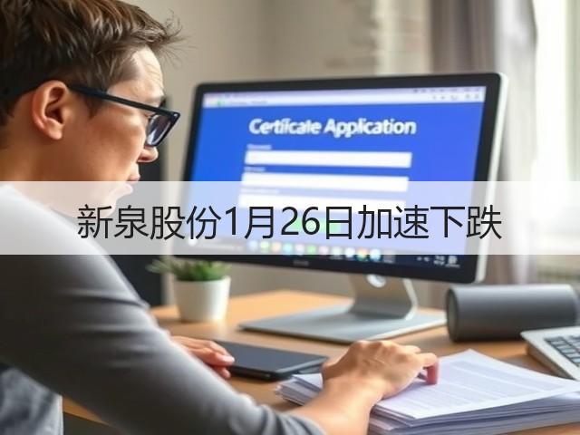 新泉股份1月26日加速下跌(图2) 新泉股份1月26日加速下跌(图2)
