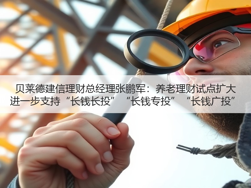 贝莱德建信理财总经理张鹏军：养老理财试点扩大 进一步支持“长钱长投”“长钱专投”“长钱广投”