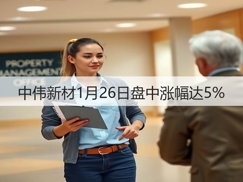 中伟新材1月26日盘中涨幅达5%