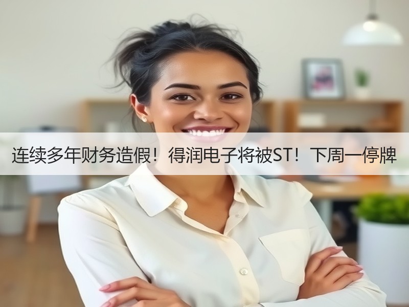 连续多年财务造假！得润电子将被ST！下周一停牌