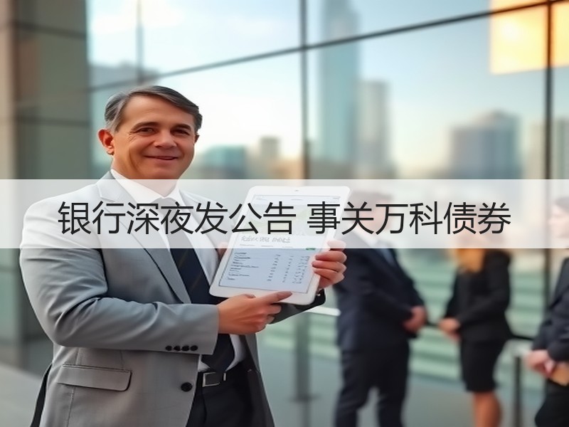 银行深夜发公告 事关万科债券
