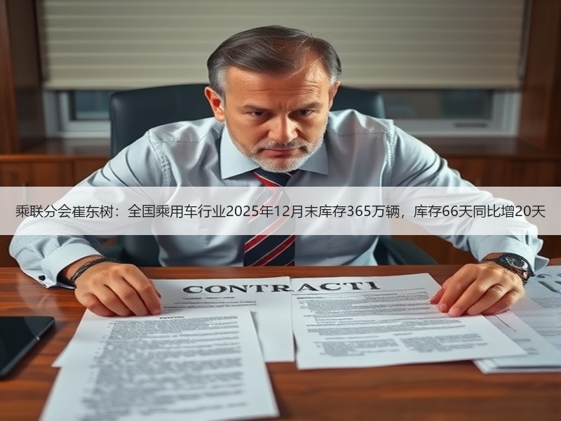 乘联分会崔东树：全国乘用车行业2025年12月末库存365万辆，库存66天同比增20天
