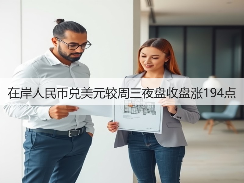 在岸人民币兑美元较周三夜盘收盘涨194点