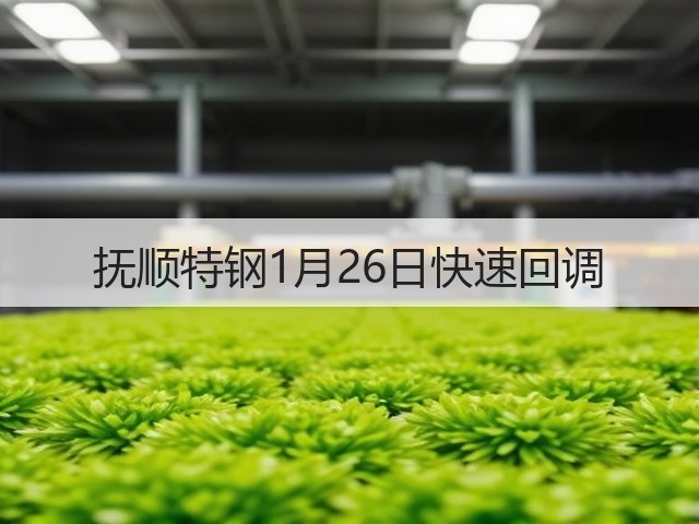 抚顺特钢1月26日快速回调(图1) 抚顺特钢1月26日快速回调(图1)