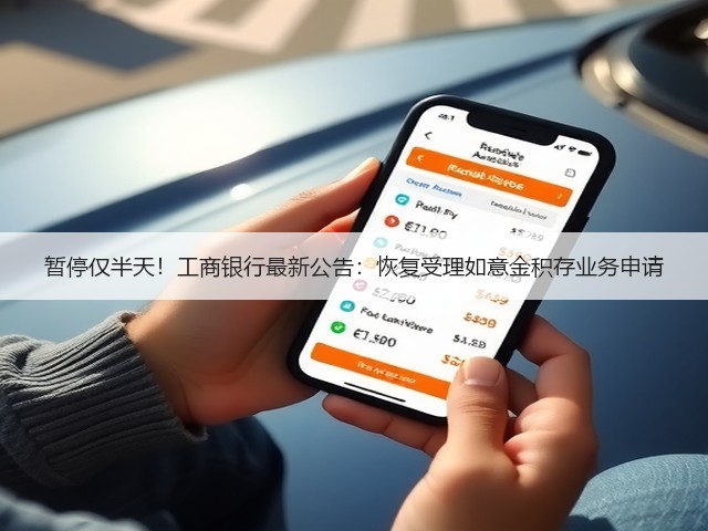 暂停仅半天!工商银行最新公告:恢复受理如意金积存业务申请(图1) 暂停仅半天!工商银行最新公告:恢复受理如意金积存业务申请(图1)