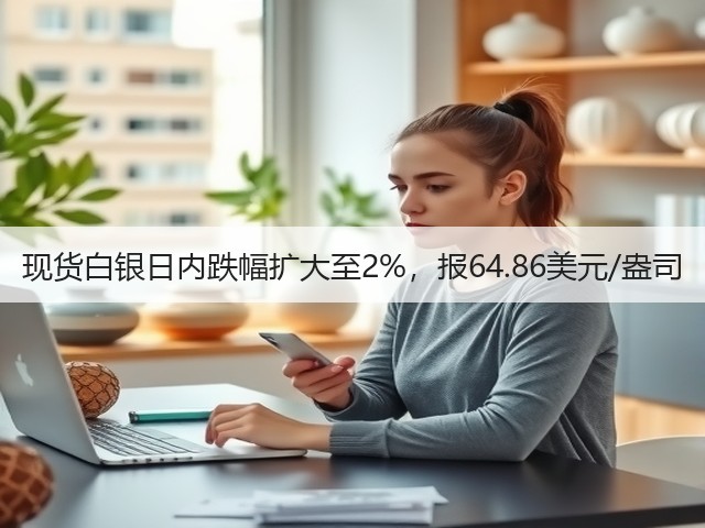 现货白银日内跌幅扩大至2%，报64.86美元/盎司(图1)