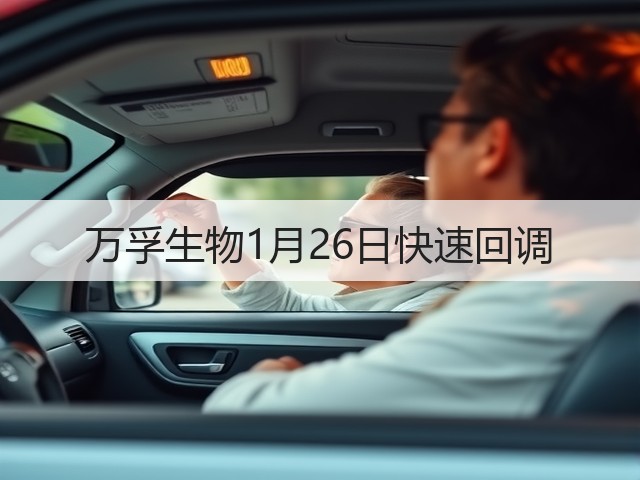 万孚生物1月26日快速回调(图3) 万孚生物1月26日快速回调(图3)