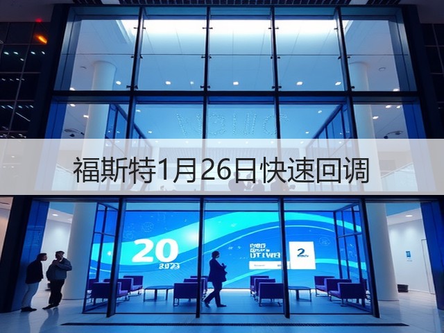 福斯特1月26日快速回调(图2) 福斯特1月26日快速回调(图2)