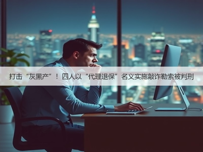 打击“灰黑产”！四人以“代理退保”名义实施敲诈勒索被判刑