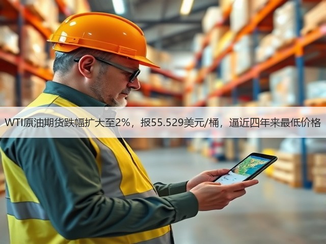 WTI原油期货跌幅扩大至2%，报55.529美元/桶，逼近四年来最低价格(图1)