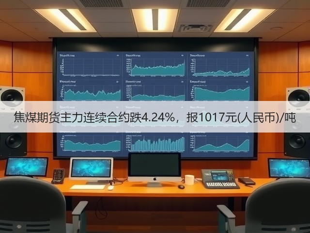 焦煤期货主力连续合约跌4.24%，报1017元(人民币)/吨(图1)