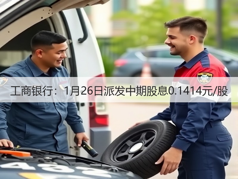 工商银行：1月26日派发中期股息0.1414元/股