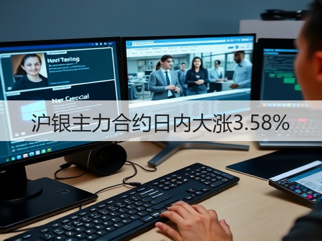 沪银主力合约日内大涨3.58%(图2)