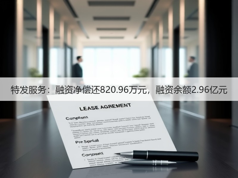 特发服务：融资净偿还820.96万元，融资余额2.96亿元