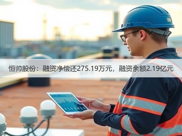 恒帅股份:融资净偿还275.19万元,融资余额2.19亿元(图1) 恒帅股份:融资净偿还275.19万元,融资余额2.19亿元(图1)