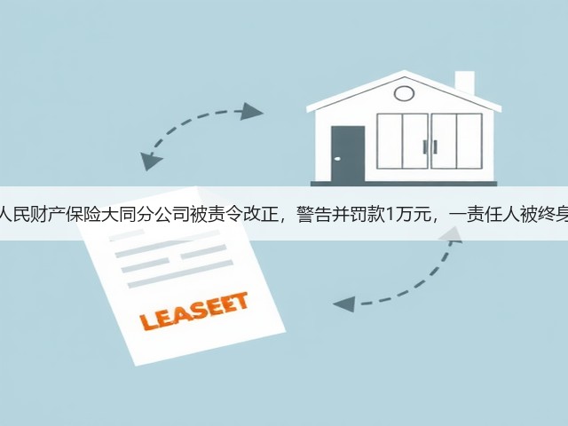 中国人民财产保险大同分公司被责令改正，警告并罚款1万元，一责任人被终身禁业(图2)