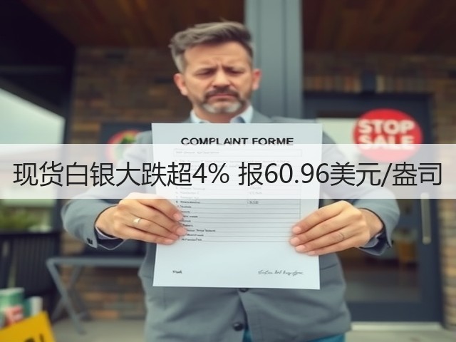 现货白银大跌超4% 报60.96美元/盎司(图1)
