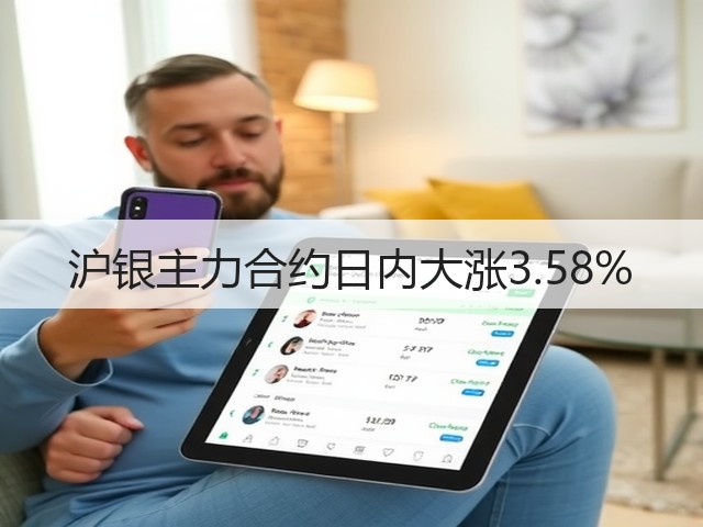 沪银主力合约日内大涨3.58%(图1)