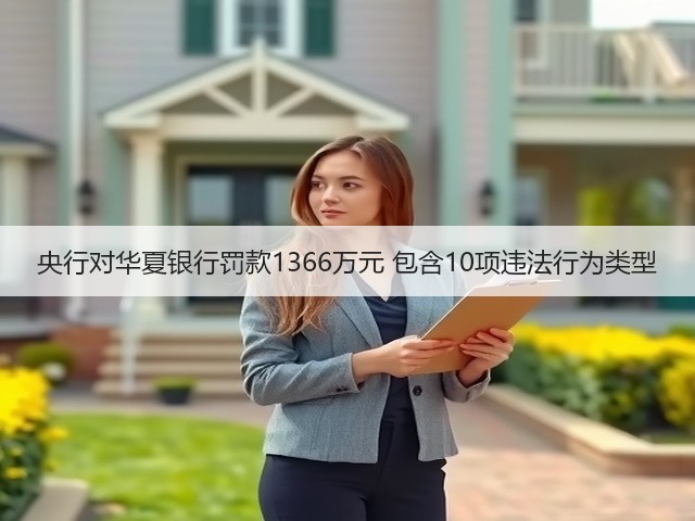 央行对华夏银行罚款1366万元 包含10项违法行为类型(图1)