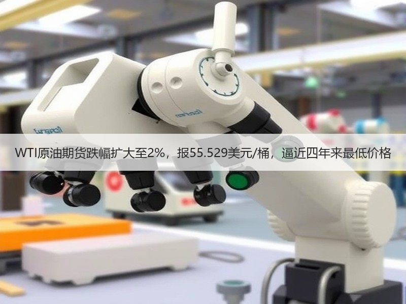 WTI原油期货跌幅扩大至2%，报55.529美元/桶，逼近四年来最低价格