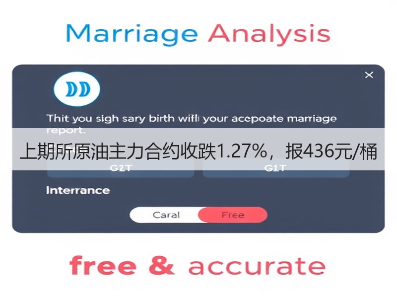 上期所原油主力合约收跌1.27%，报436元/桶