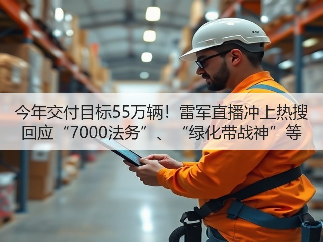 今年交付目标55万辆!雷军直播冲上热搜 回应“7000法务”、“绿化带战神”等(图1) 今年交付目标55万辆!雷军直播冲上热搜 回应“7000法务”、“绿化带战神”等(图1)