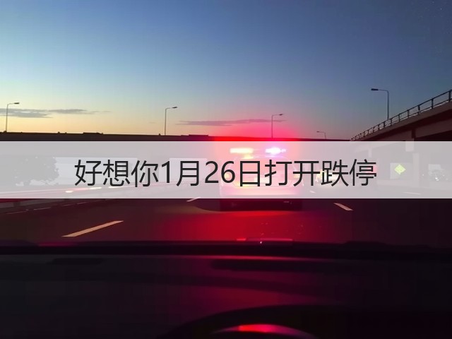 好想你1月26日打开跌停(图3)