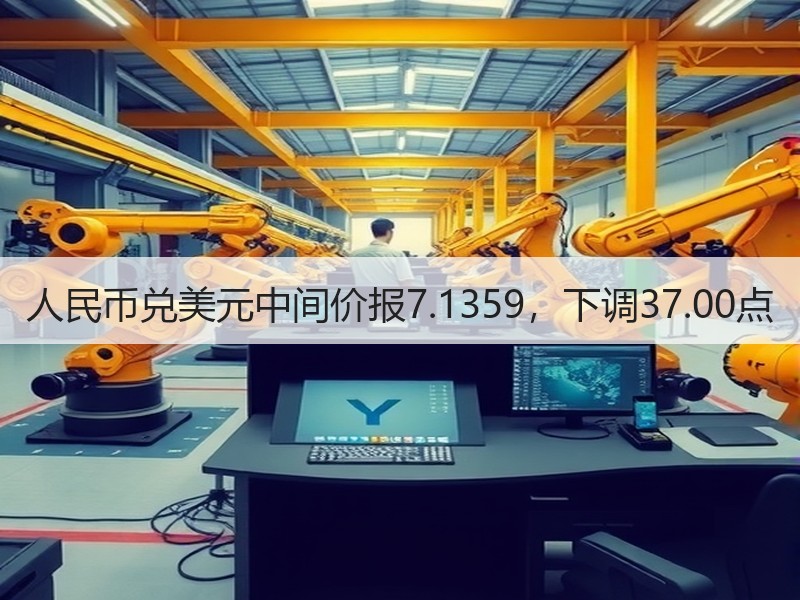 人民币兑美元中间价报7.1359，下调37.00点